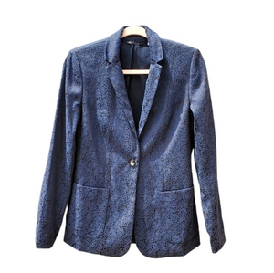 T Tahari Tapestry Floral Navy Button Up Blazer Jacket Size 6‎